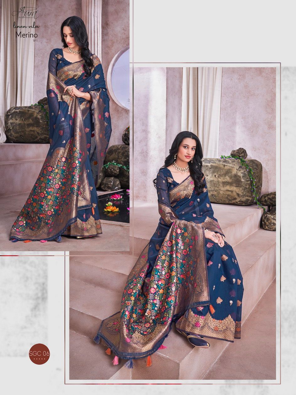 Aura Merino V 1 Heavy Festive Wear Wholesale Designer Sarees Catalog